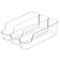 mDesign Tall Skinny Soda/Pop Organizer, 3 Compartments - Clear